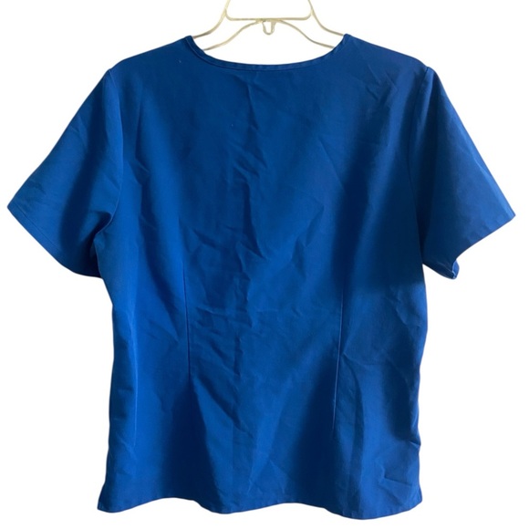 Figs scrubs top blue v neck short‎ sleeve women large - Picture 2 of 6